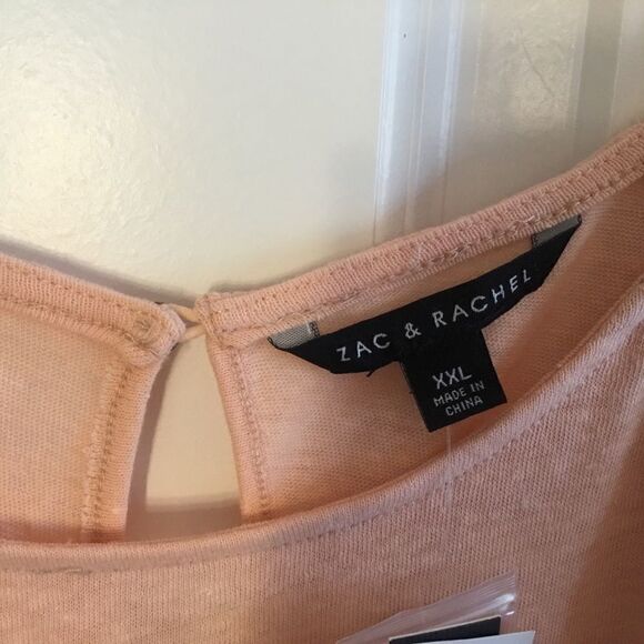 NWT Zac & Rachel Peach Knit Top SZ XXL - Picture 5 of 11